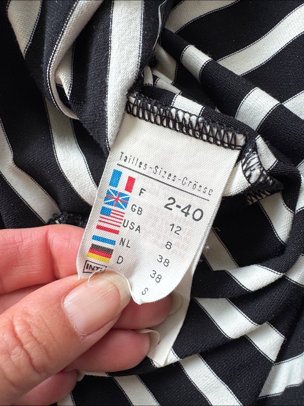 Saint James Black and White Breton Stripe Tee size 8 - Picture 8 of 10